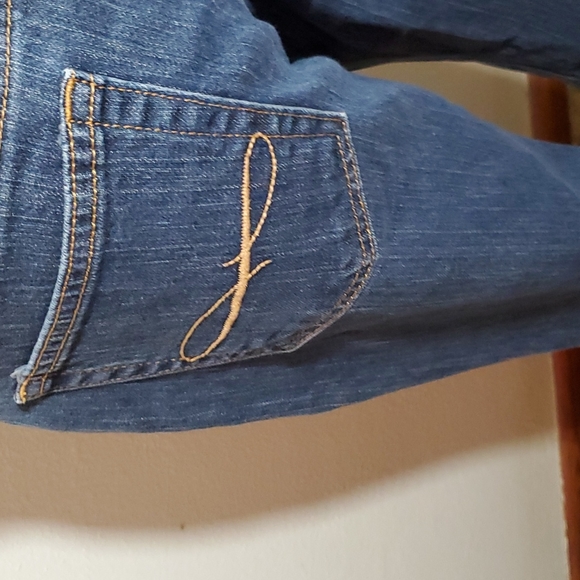 THE LIMITED Womens Long Indigo Blue 5-Pocket Mid-Rise Jeans-EUC-Sz 8L - Picture 7 of 17